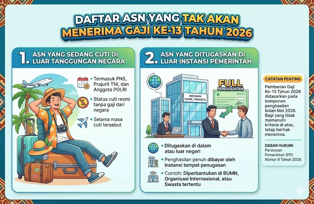 Daftar Lengkap ASN yang Dikecualikan dari Penerimaan Gaji ke-13 Tahun 2026, Jangan Kaget!